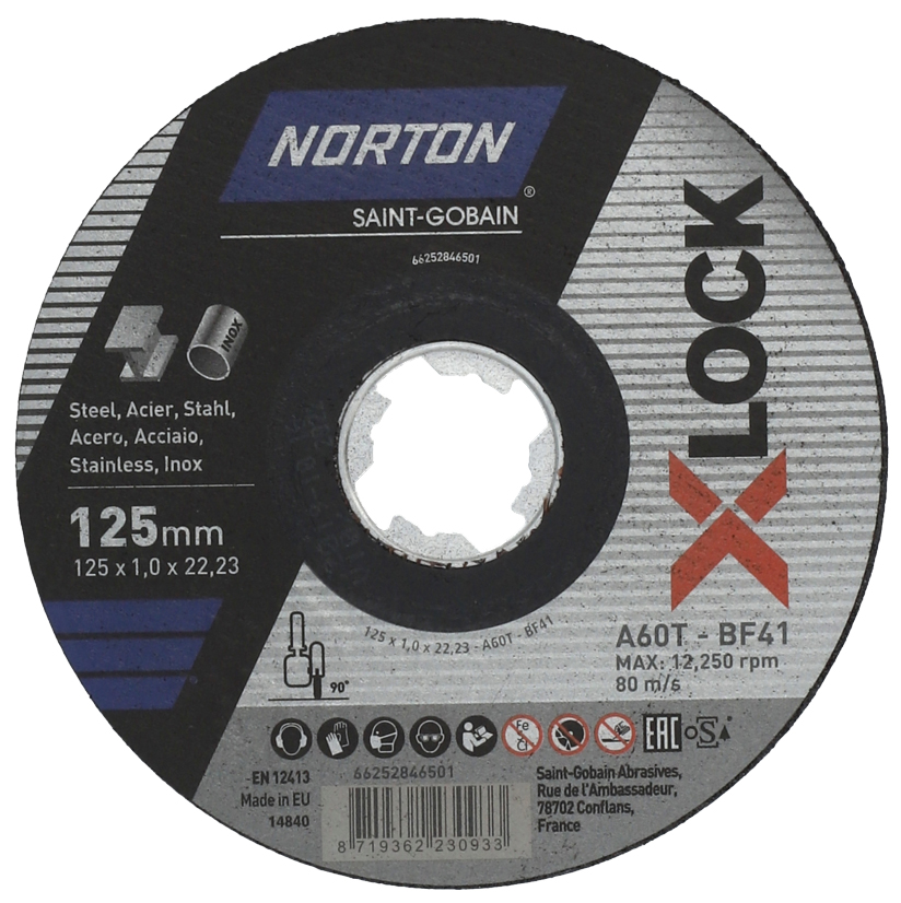 Trennscheibe NORTON X-LOCK für Metall/Inox
