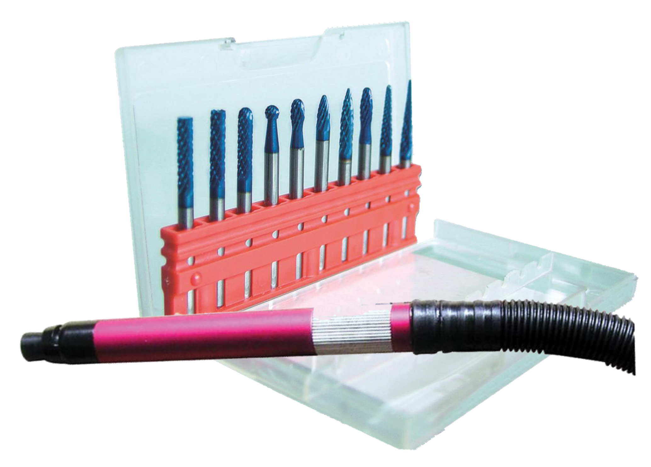 Hartmetall-Frässtift-Satz 10-tlg, Kopf Ø 3, Schaft 3 mm + Geradeschleifer