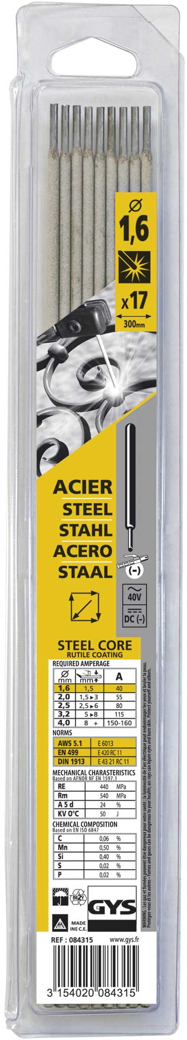 Elektrode Rutil E6013 für unlegierte Stähle