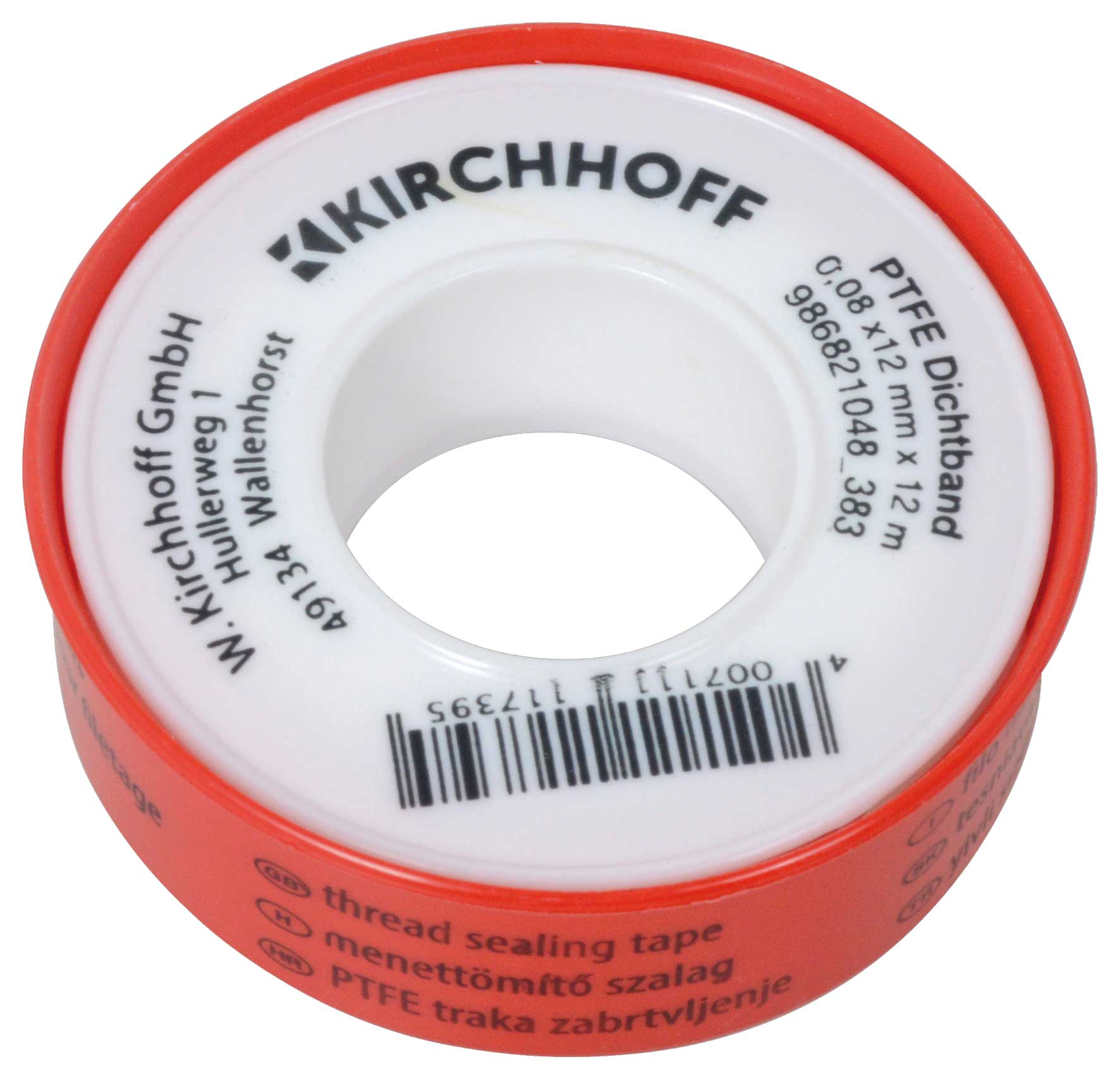 Teflon-Dichtungsband (PTFE) 0.08 x 12 mm x 12 m