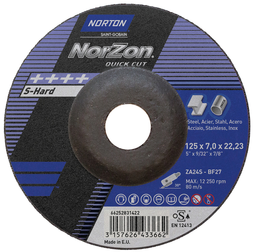 Schruppscheibe NORTON Quick Cut S-Hard für Metall/Inox