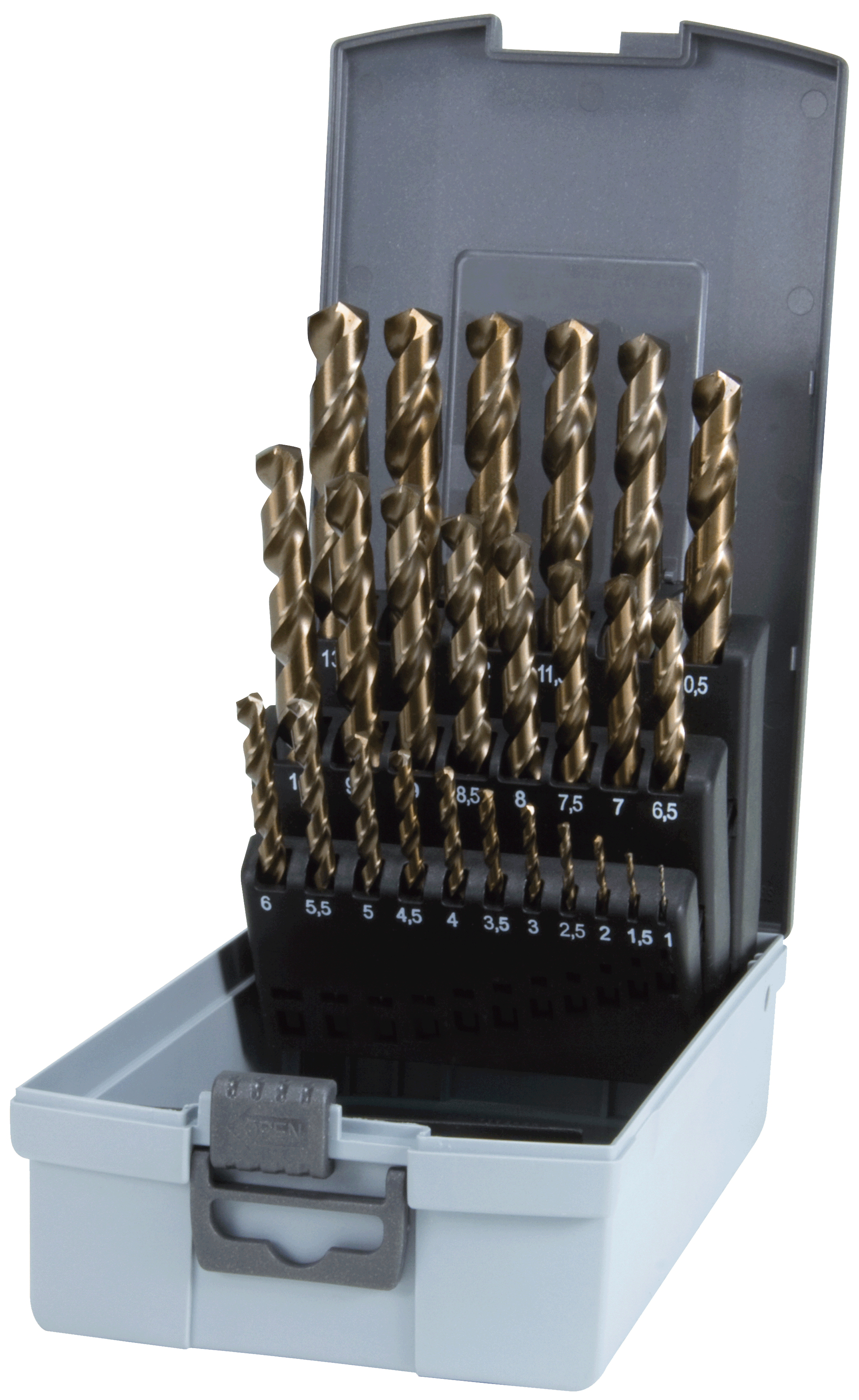 Spiralbohrer-Satz HSS-Co5%, 25-tlg, 1.0 - 13.0 mm