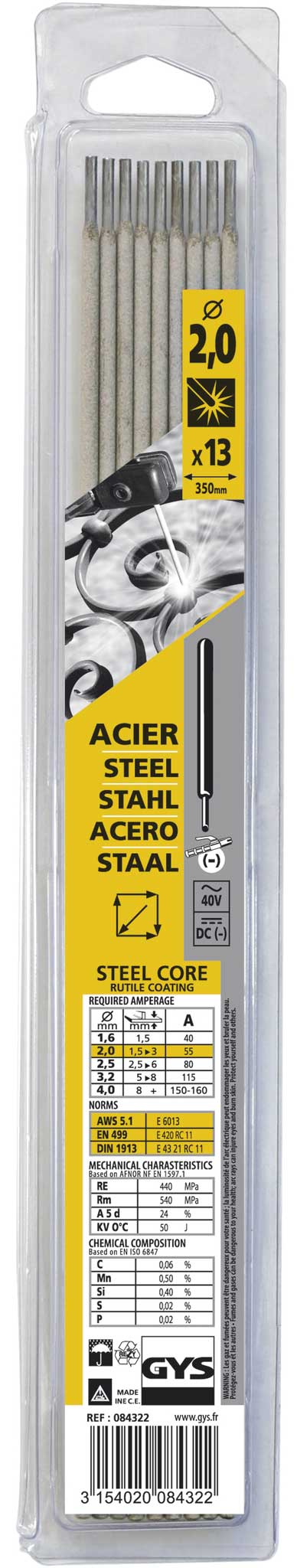 Elektrode Basisch E7018-1 für unlegierte Stähle GYS