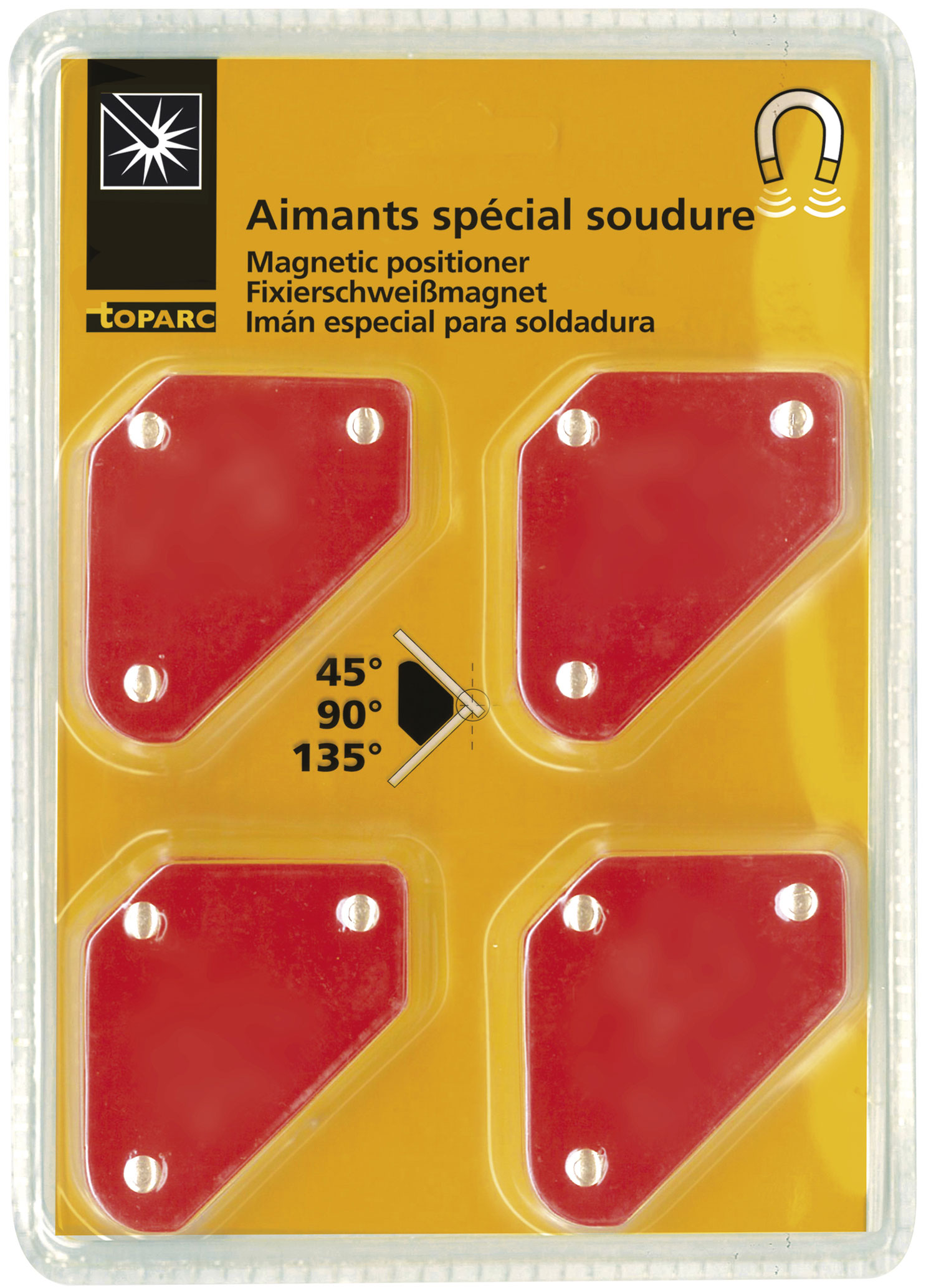 Magnet-Winkelfixiergerät P16.90, 45 x 32 x 28 mm, 16 kg (4 Stück)