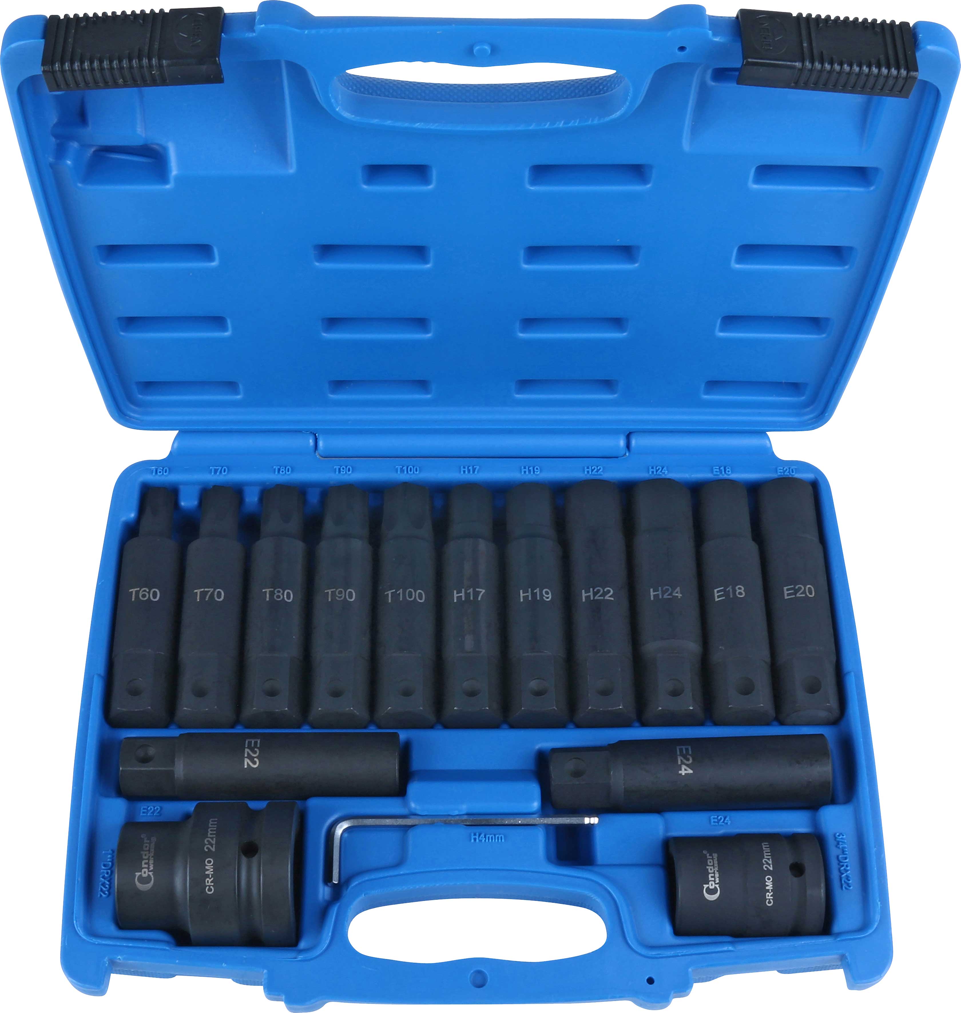 Kraft-Bit-Sortiment  CONDOR Spezial für LKW, 16-tlg (3/4" + 1") C4716