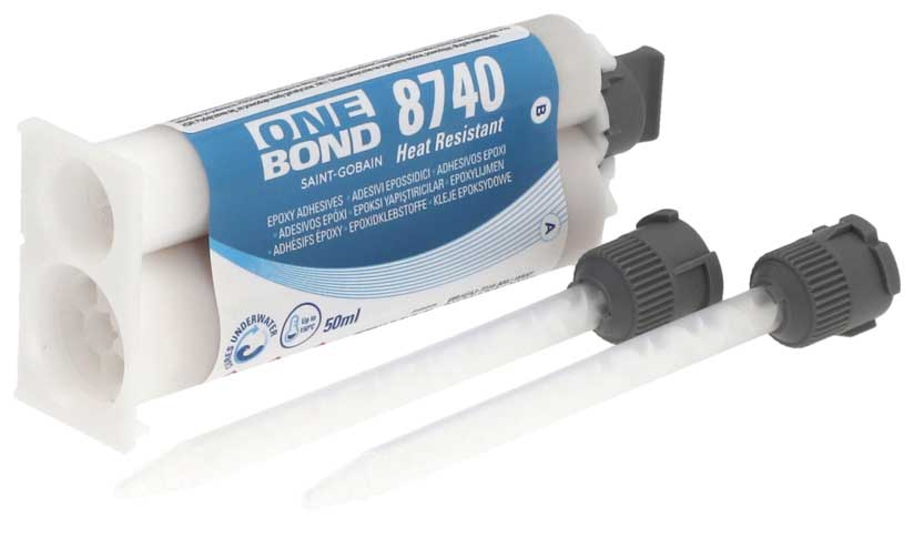 Zweikomponenten-Epoxid OneBond 8740 hitzebeständig Doppelkartusche 2:1 50 ml 78072764226