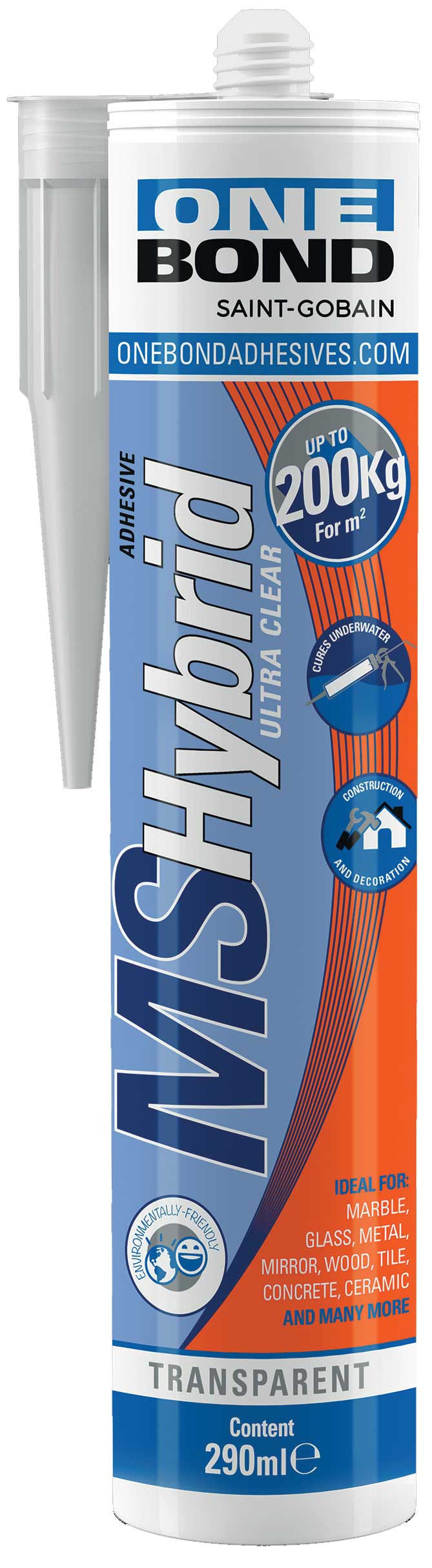 MS Hybrid Dicht- und Klebstoff OneBond ULTRA-CLEAR transparent, Kartusche à 280 ml