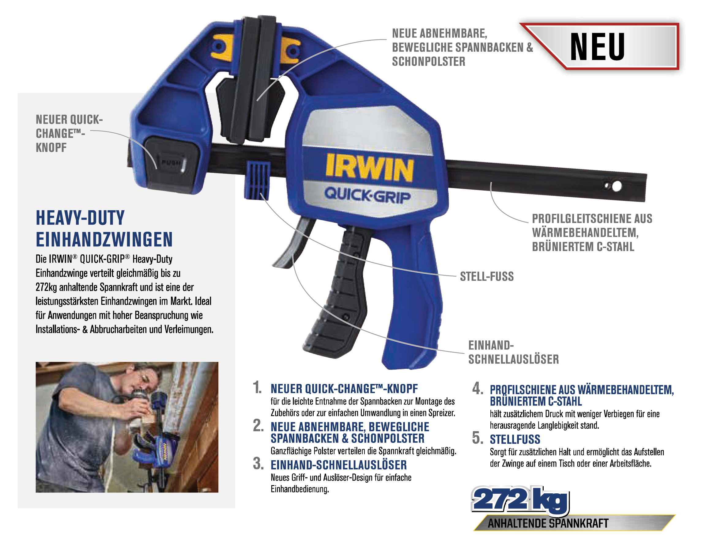 Einhand-Schnellzwinge QUICK-GRIP XP IRWIN