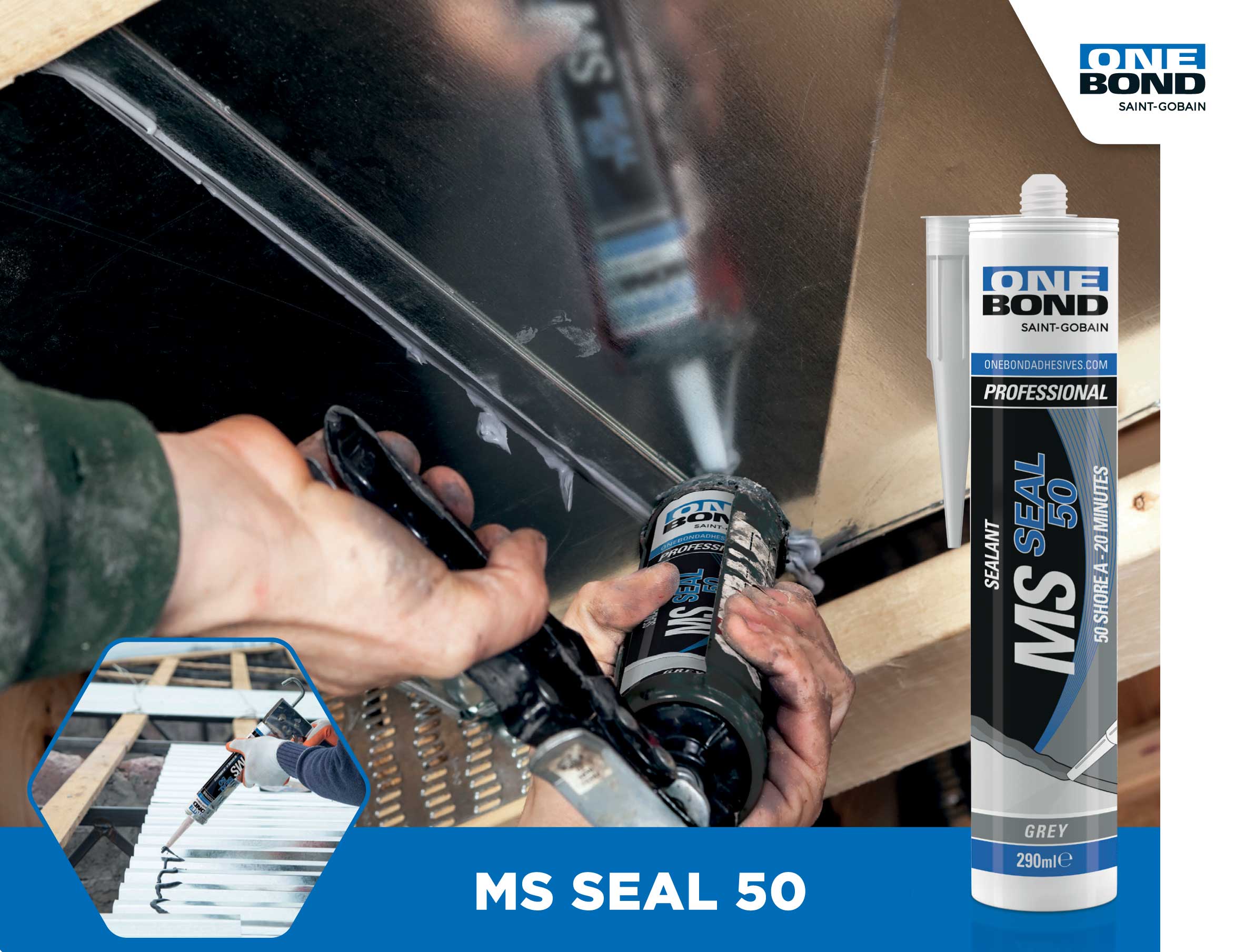 MS Hybrid Dichtstoff OneBond SEAL 50 grau, Kartusche à 290 ml