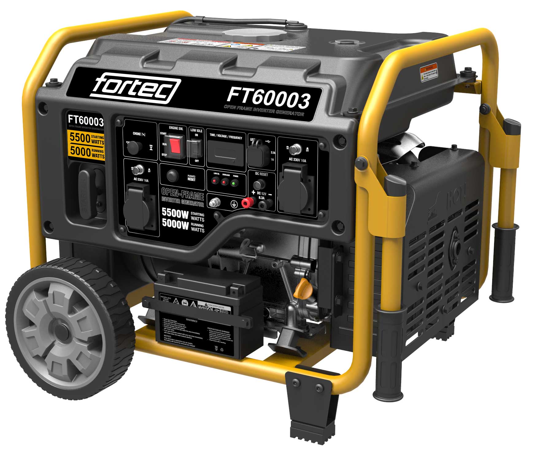 Stromerzeuger fortec INVERTER 5500 Watt, Benzin FT60003