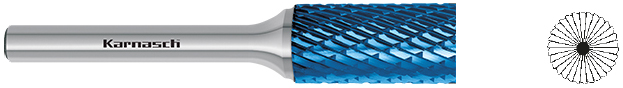 Hartmetall-Frässtift  HP-3 Form "B" Zylinderform mit Stirnverzahnung KARNASCH
