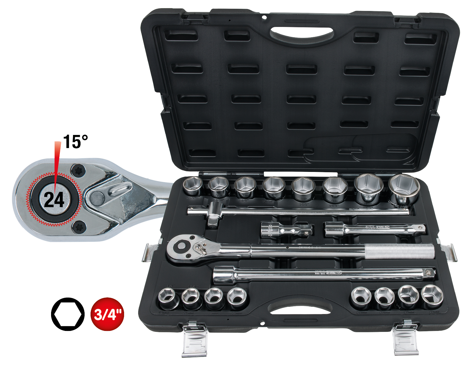 Steckschlüssel-Satz CLASSIC KS-TOOLS 3/4", 21-tlg