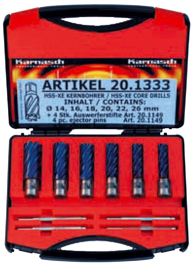 Kernbohrer HSS-XE Durablue BASIC-Set, Schnittt. 40 mm, FEIN Quick-In KARNASCH