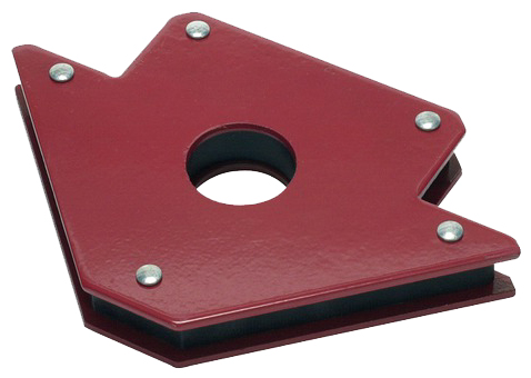 Magnet-Winkelfixiergerät P19.90 mit Loch, 156 x 102 x 20 mm, 19 kg