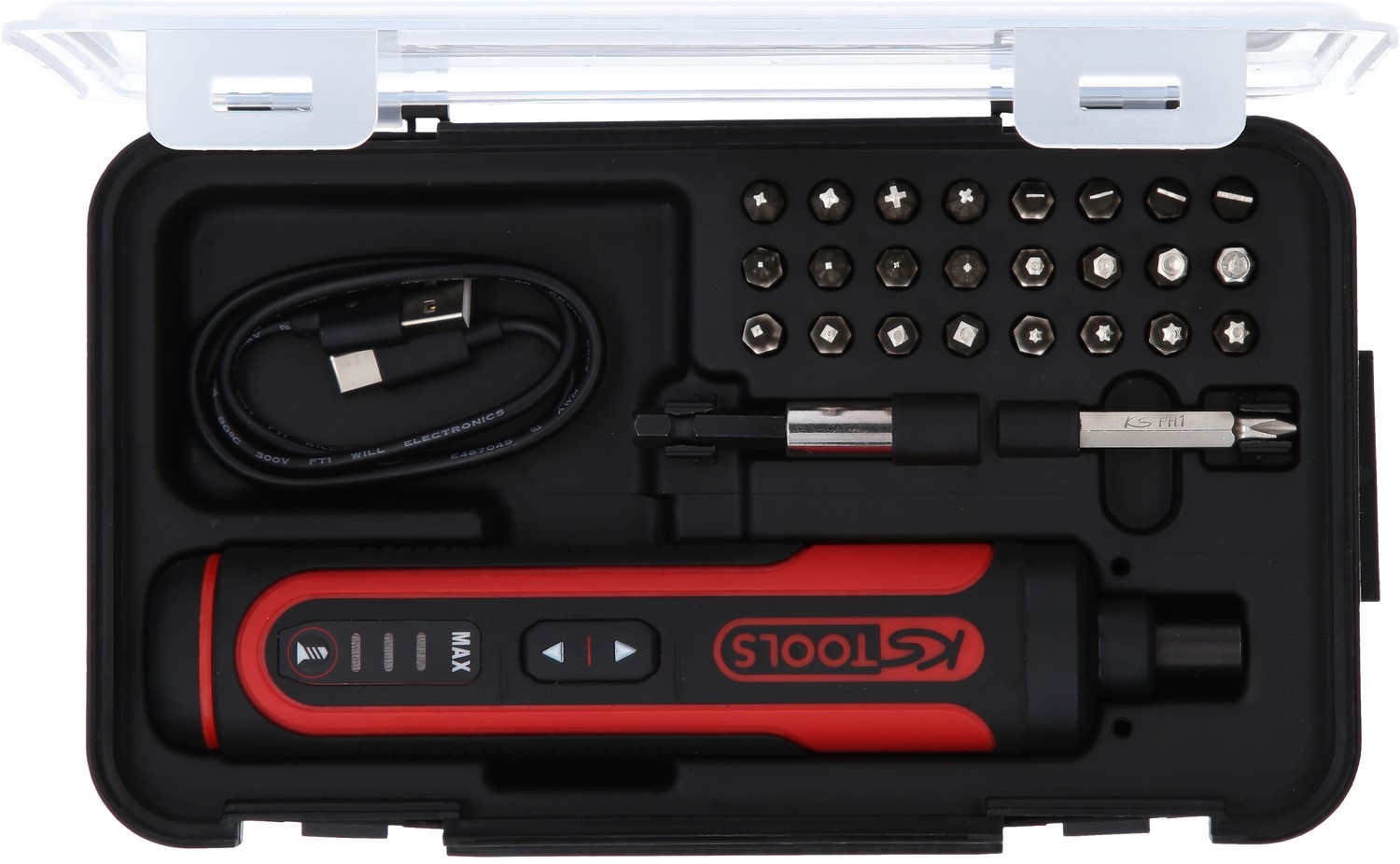 Akku-Bit-Stabschrauber-Satz eMONSTER 1/4", 27-tlg KS-TOOLS 515.3600