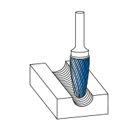 Hartmetall-Frässtift  HP-7 (für ALU) Form "F" Rundbogenform KARNASCH