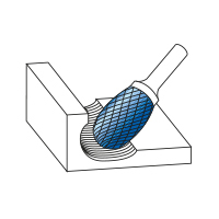 Hartmetall-Frässtift  HP-3 Form "E" Tropfenform
