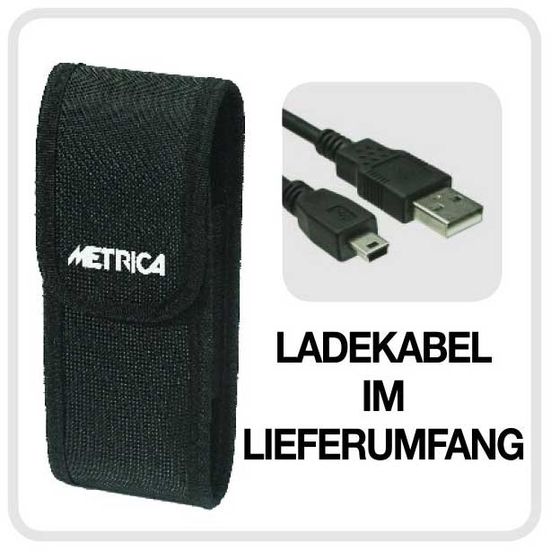 Distanzmesser METRICA DOUBLE ALU Laser Ladekabel