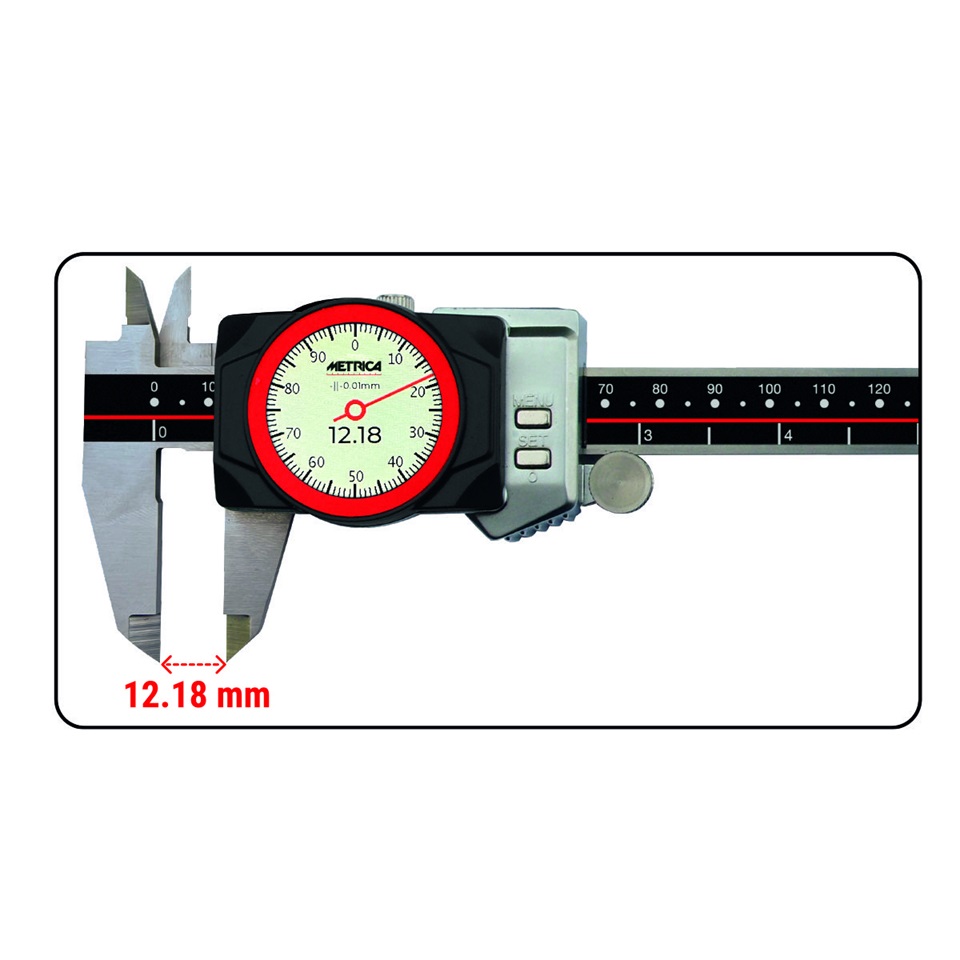 Digital-Uhr-Schieblehre METRICA 10029
