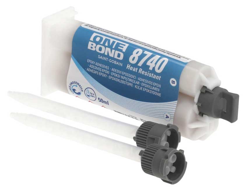 Zweikomponenten-Epoxid OneBond 8740 hitzebeständig Doppelkartusche 2:1 50 ml 78072764226