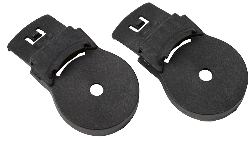 Befestigungsadapter für Helm-Gesichtsschutzhalterung, System 30 mm Steckschlitze.