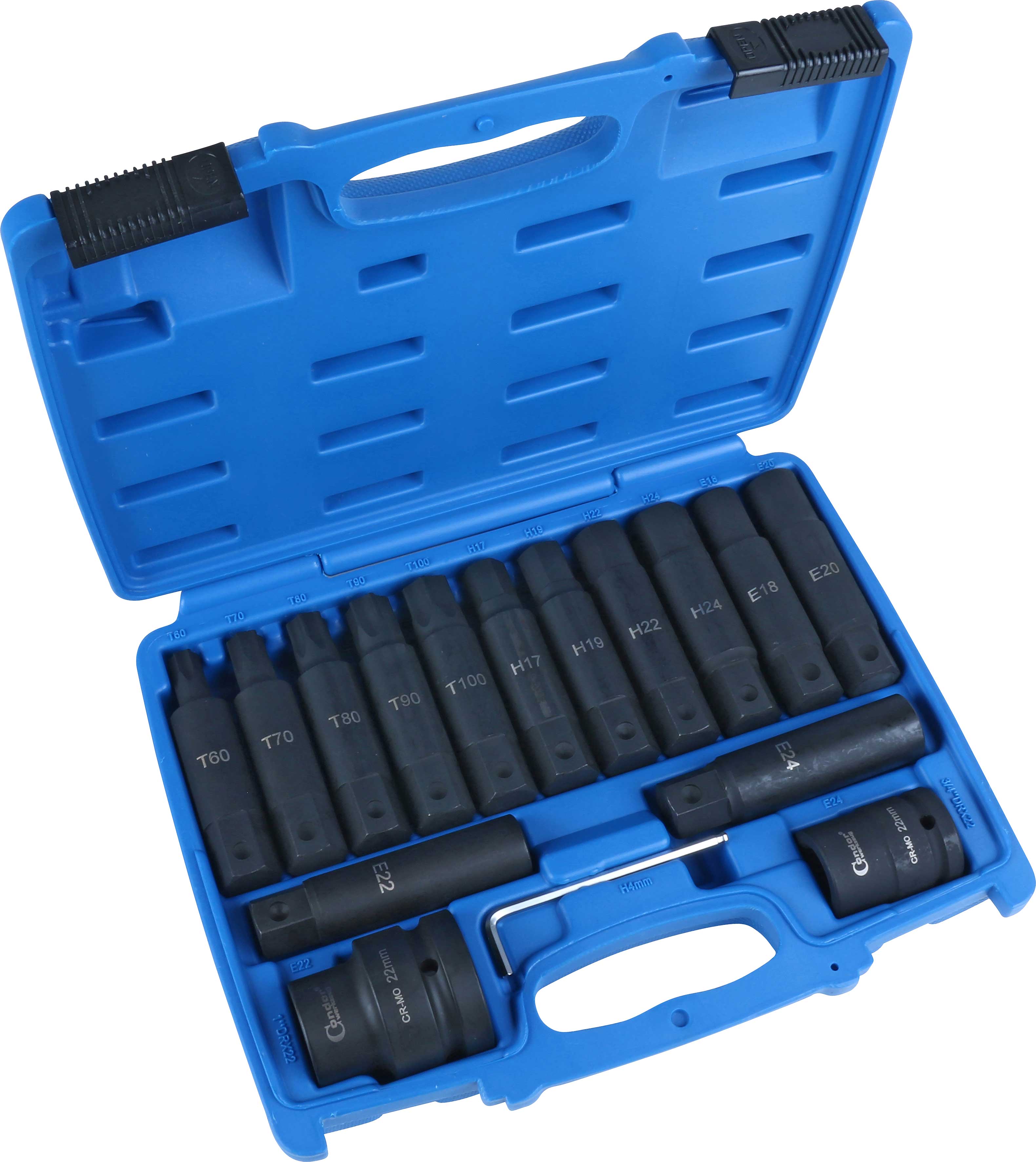 Kraft-Bit-Sortiment  CONDOR Spezial für LKW, 16-tlg (3/4" + 1") C4716