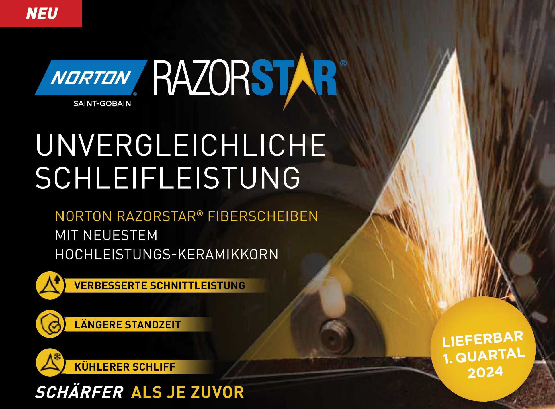 Fiberscheibe NORTON Razorstar F990S Keramik