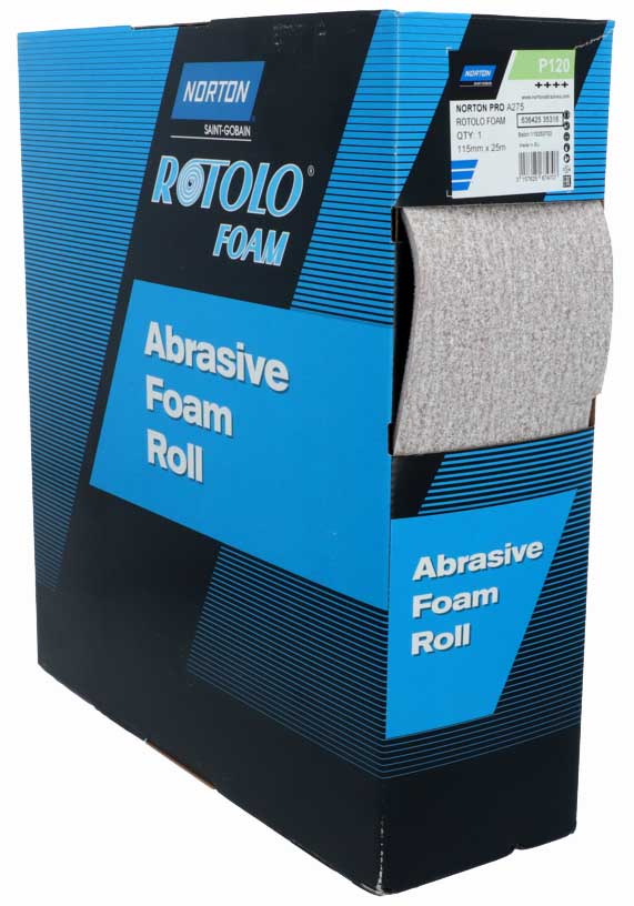 Schleifrolle NORTON PRO A275 115 mm x 25 m, perforiert ROTOLO FOAM