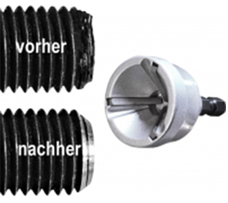 Aussen-Entgrater HM Uni-Reamer für defekte Aussengewinde