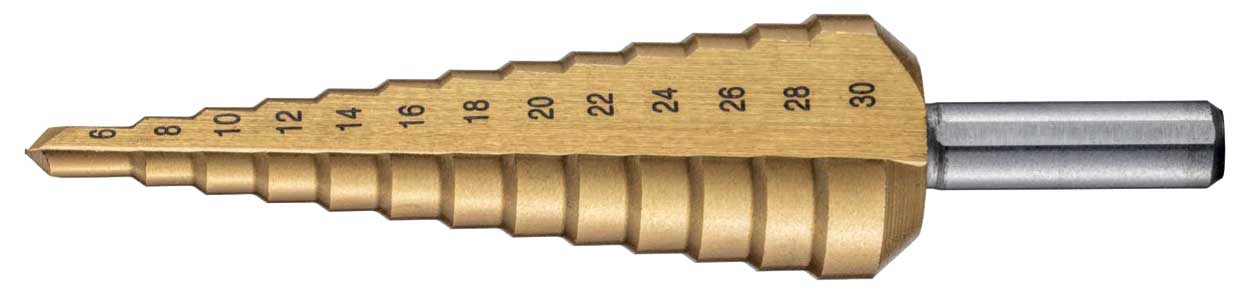 Stufenbohrer-Set HSS-G FORTEC Basic-Line mit TIN-Beschichtung