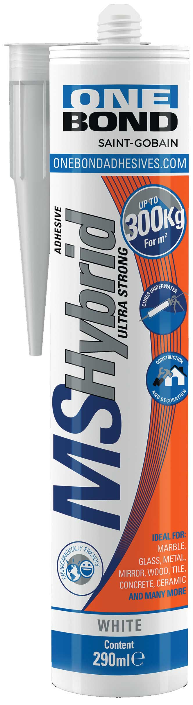 MS Hybrid Klebstoff OneBond ULTRA-STRONG weiss, Kartusche à 290 ml