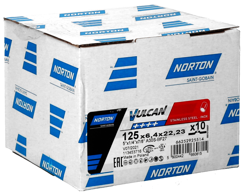 Schruppscheibe NORTON VULCAN für Chromstahl (Inox)