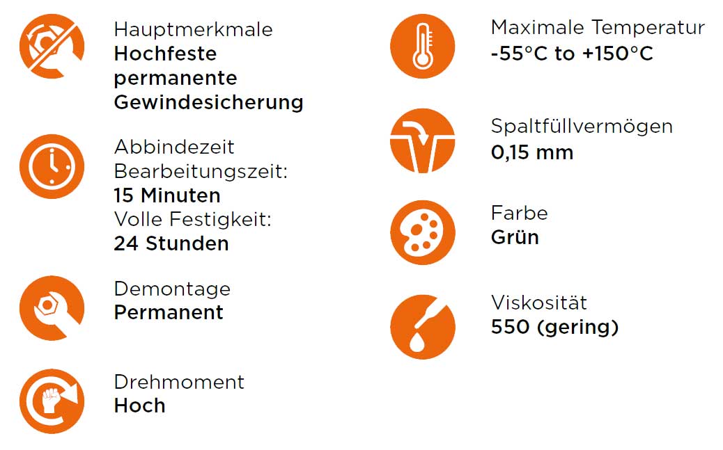 Gewindesicherung permanent OneBond 160 50 ml 78072764222 Loctite 648 Loctite 638 Loctite 603