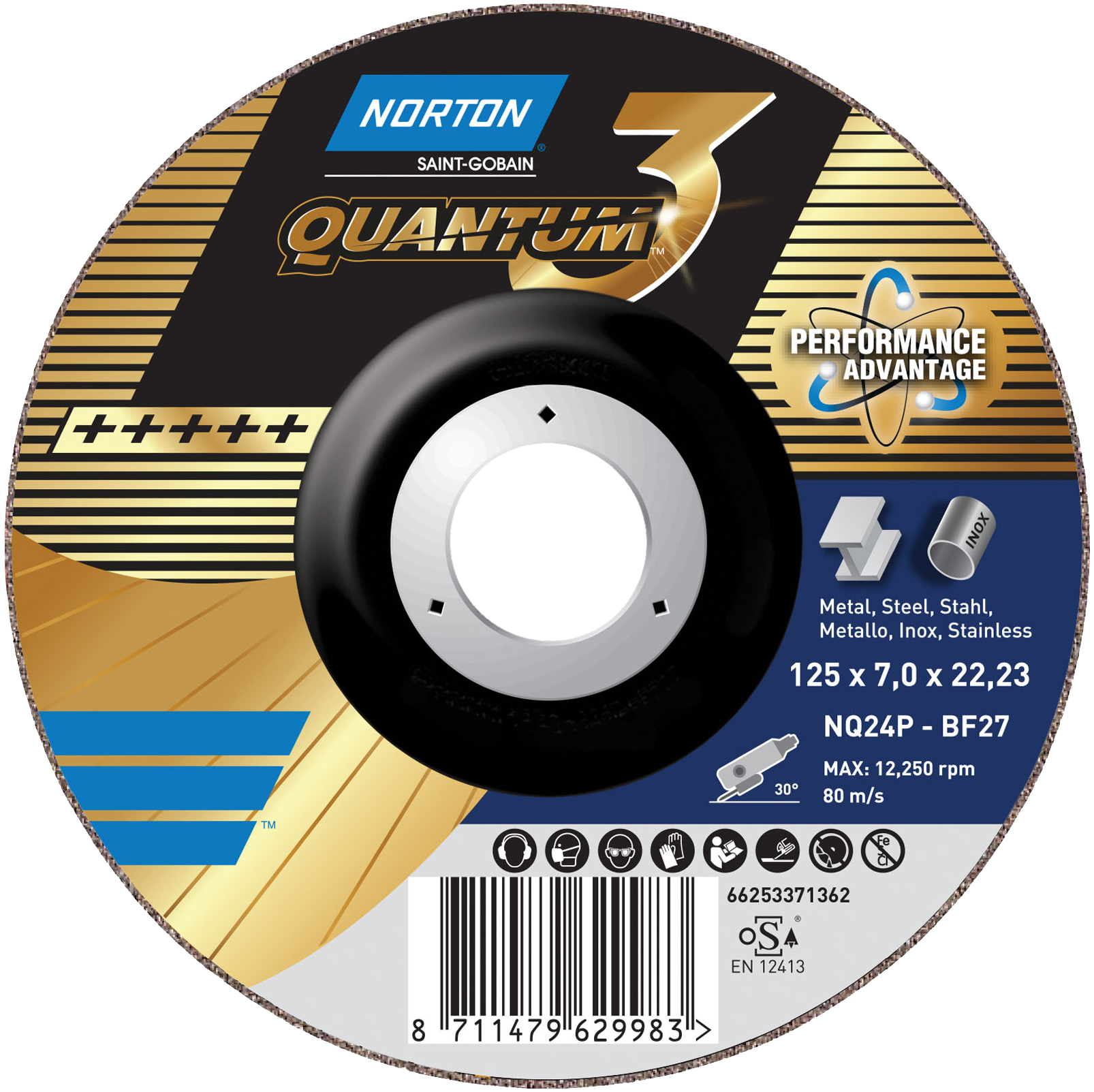Schruppscheiben QUANTUM3 NORTON für Metall/Inox