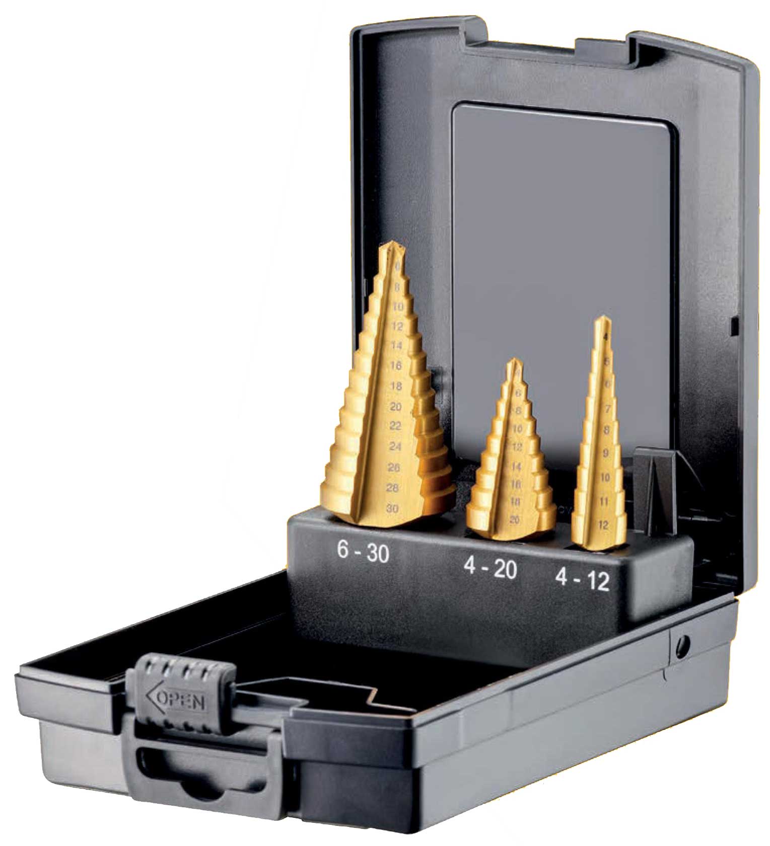 Stufenbohrer-Set HSS-G FORTEC Basic-Line mit TIN-Beschichtung FT70015