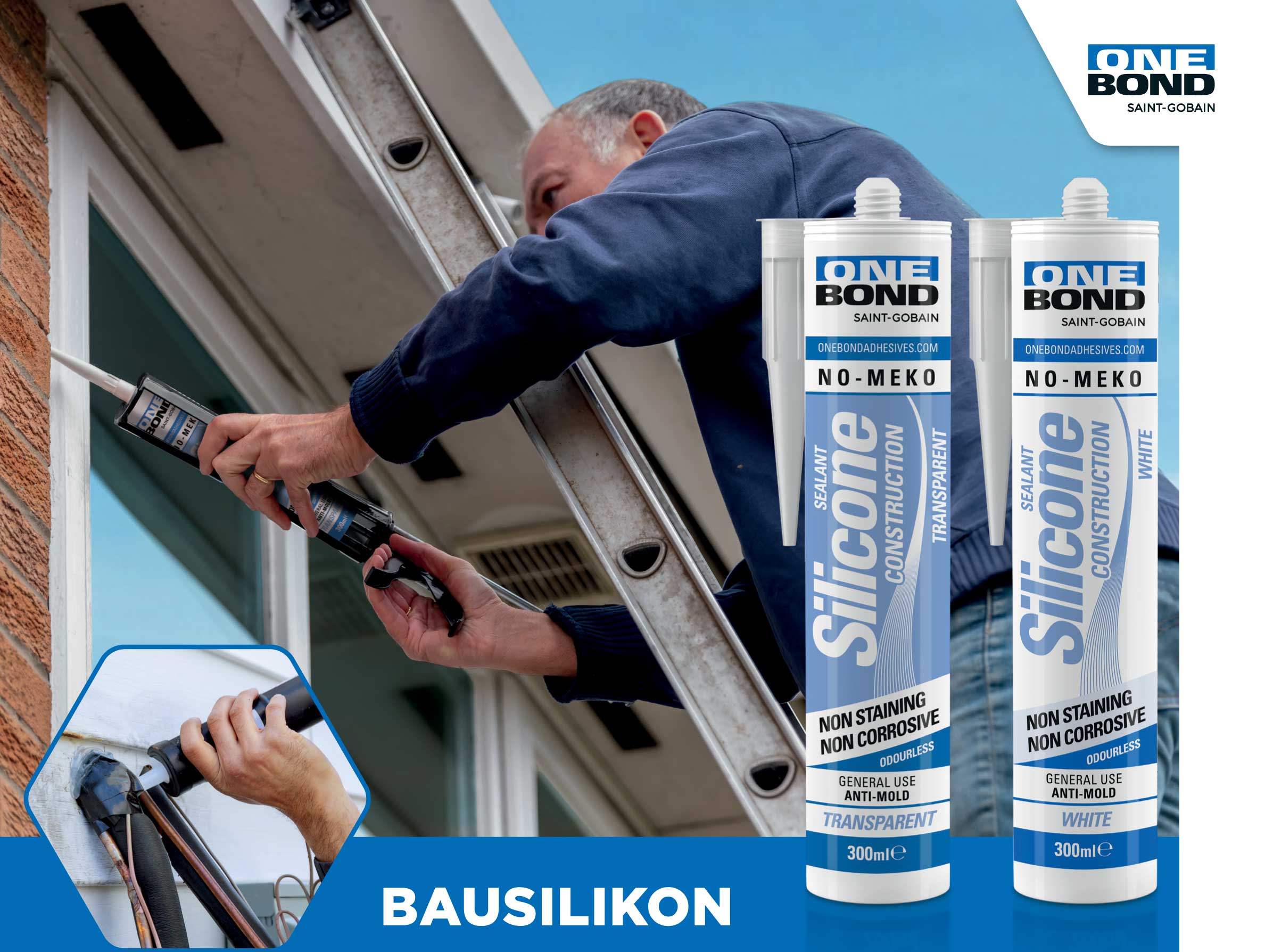 Bausilikon OneBond Neutral für Innen und Aussen, Kartusche à 300 ml