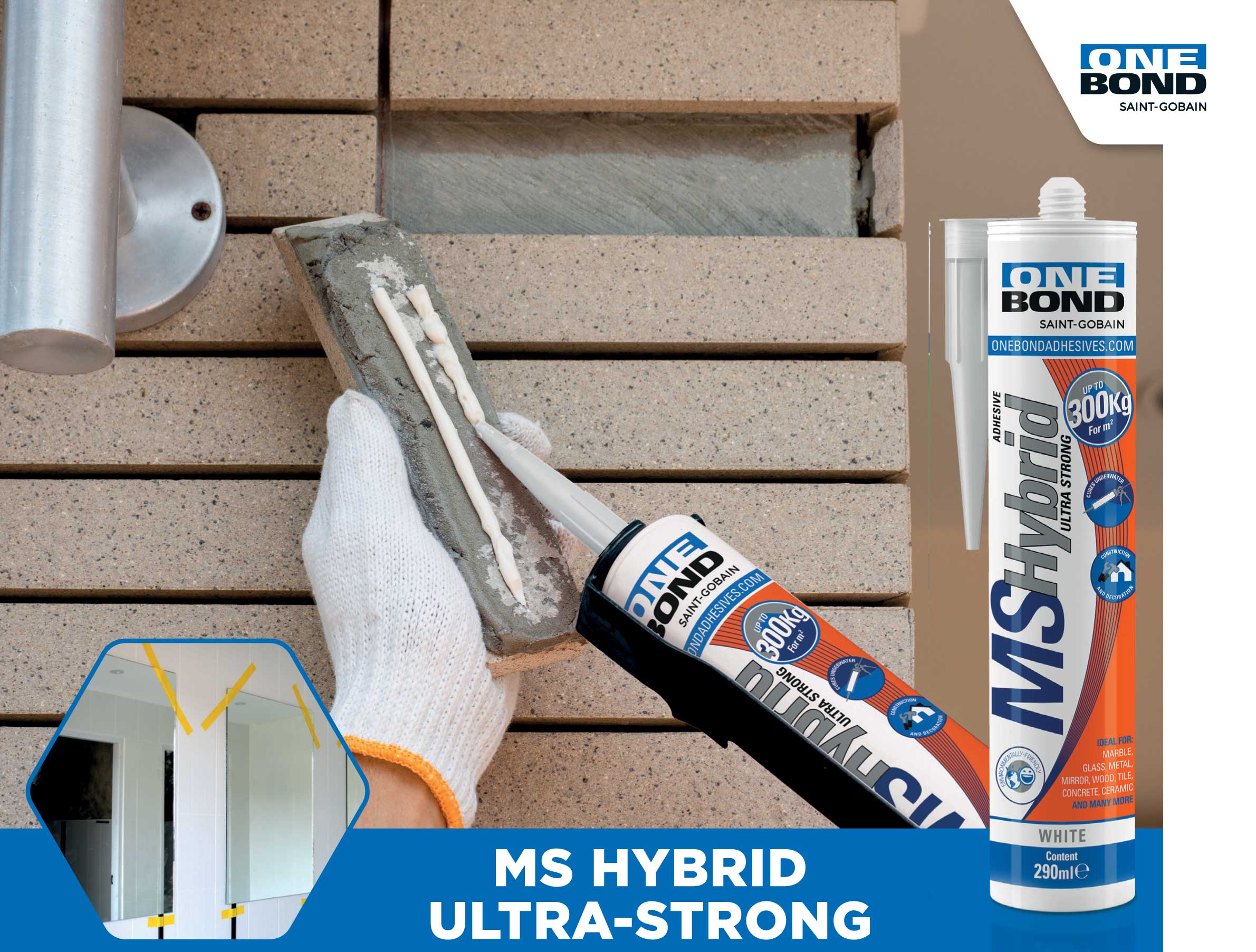 MS Hybrid Klebstoff OneBond ULTRA-STRONG weiss, Kartusche à 290 ml