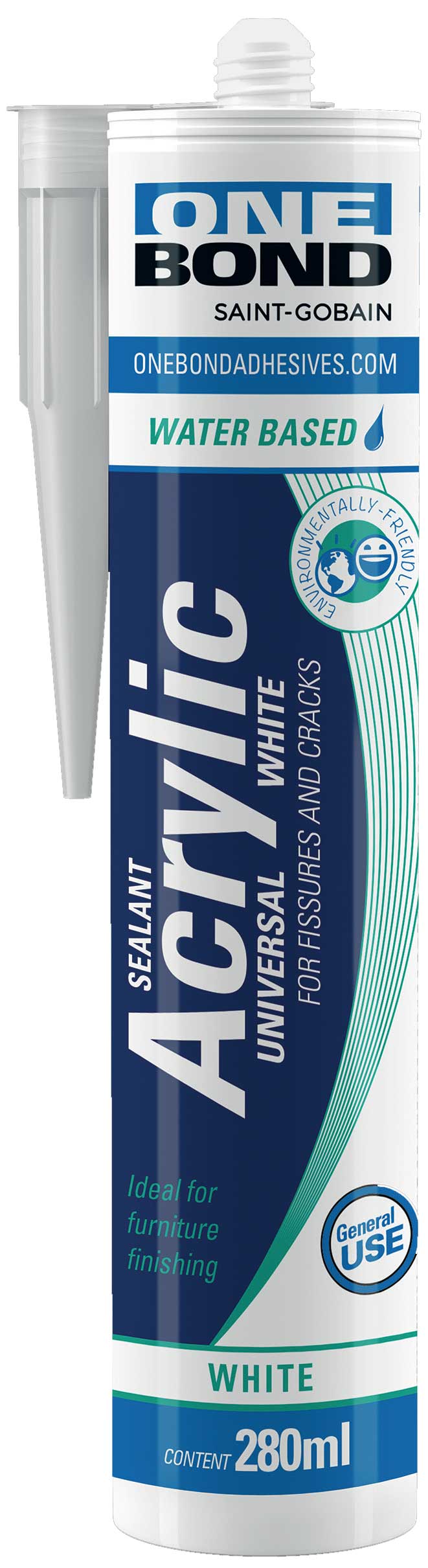 Acryldichtstoff OneBond ACRYLIC UNIVERSAL weiss, Kartusche à 280 ml