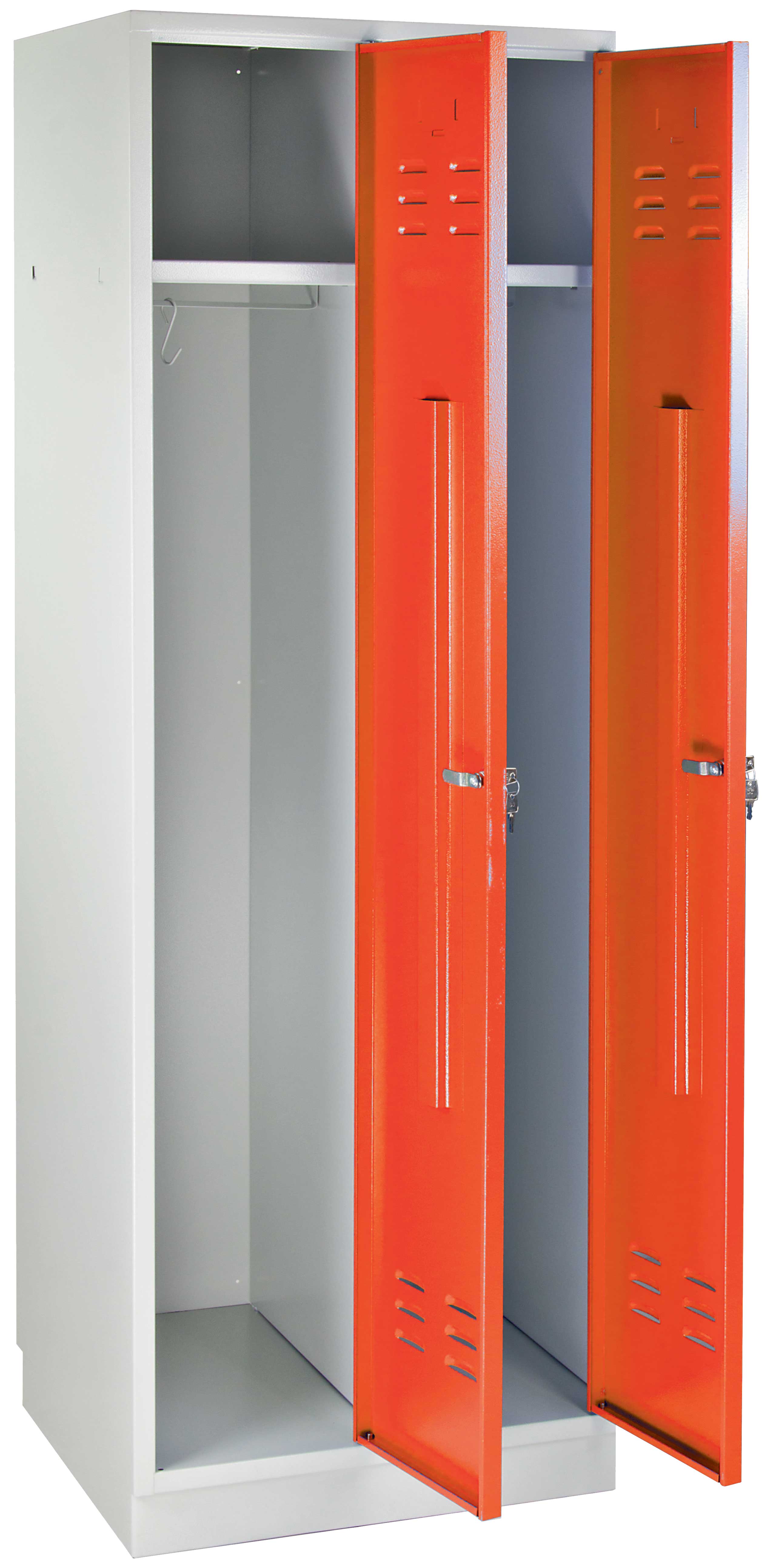 Gerderobenschrank 2-türig hellrotorange (RAL 2008) METEC regular (Spinde) 40880