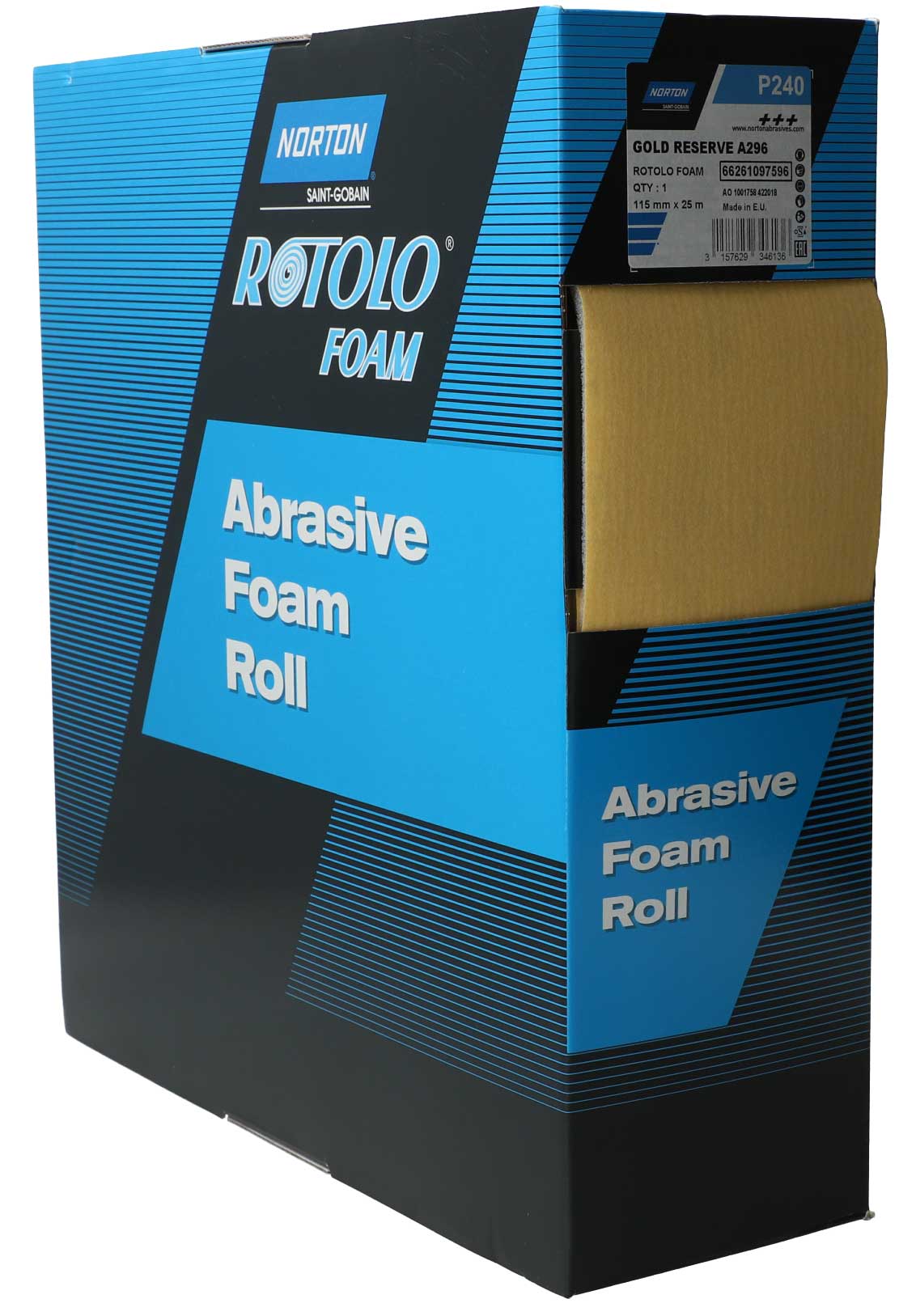 Schleifrolle NORTON PRO A296 ROTOLO FOAM 115 mm x 25 m, perforiert GOLD RESERVE