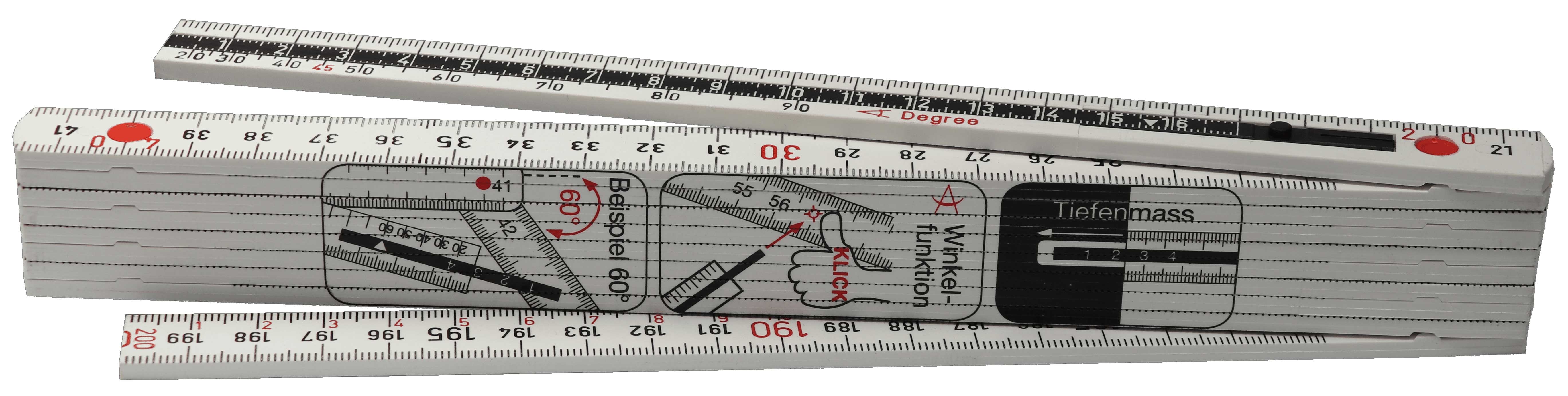 Kunststoff-Gliedermeter 2 m Schweizermeter LongLife ALL-IN-ONE