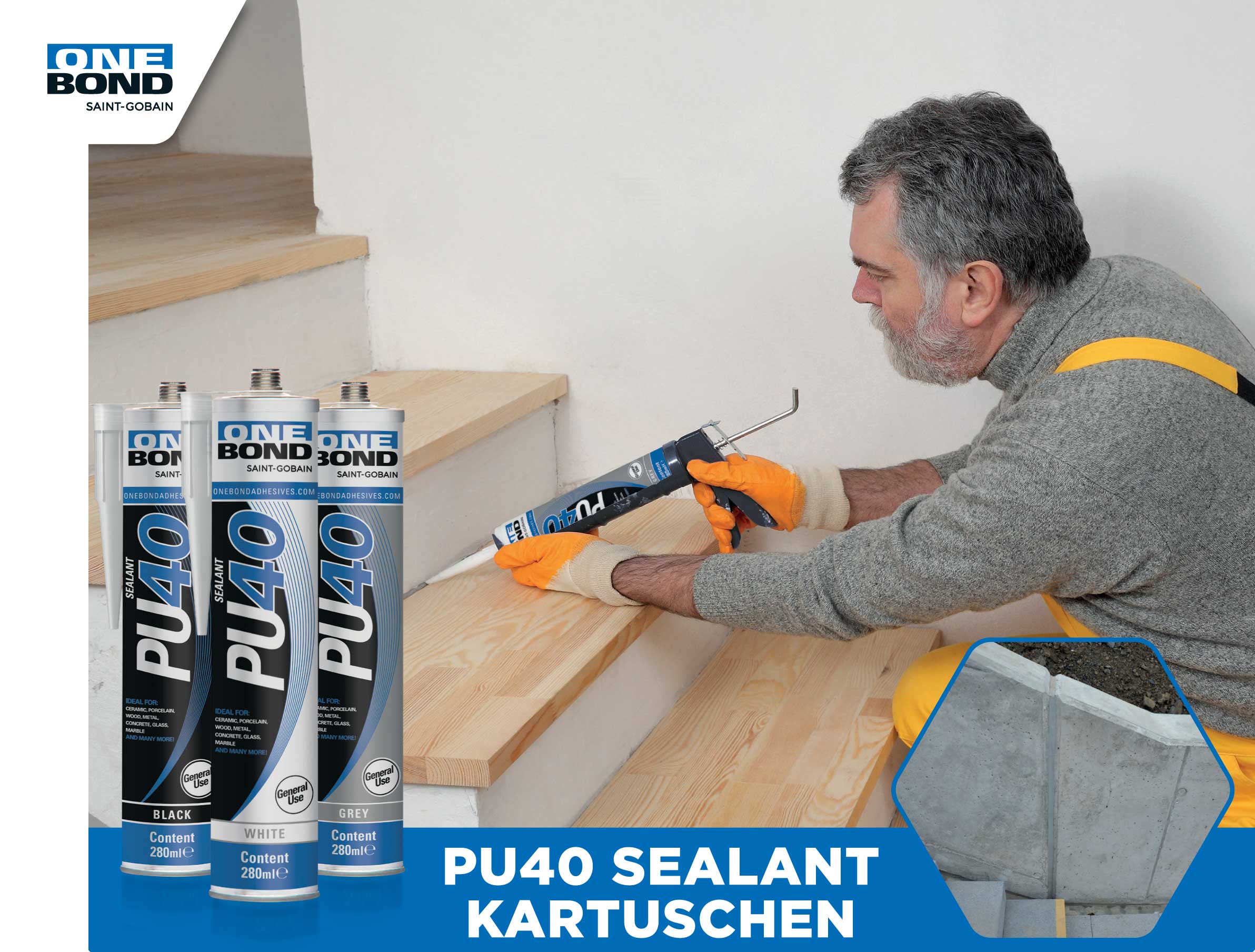 Polyurethan-Dichtstoff OneBond PU40 SEALANT, Kartusche à 280 ml