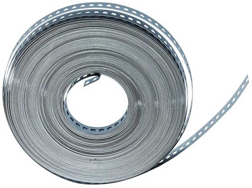 REGLA Lochband Stahl verzinkt, 18 x 0.6 mm / 5.2 x 5.2 mm, Rolle à 45 Meter