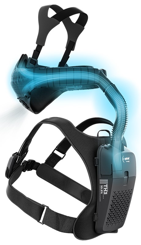 Swiss-Air Gebläse-Atemschutzsystem mit Halbmaske TH3, schwarz 4700.010 Optrel