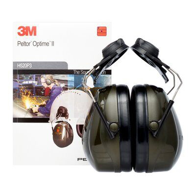 Kapselgehörschutz OPTIME II H520P3E, grün, 30dB. für Helmbefestigung System 30 mm Steckschlitze