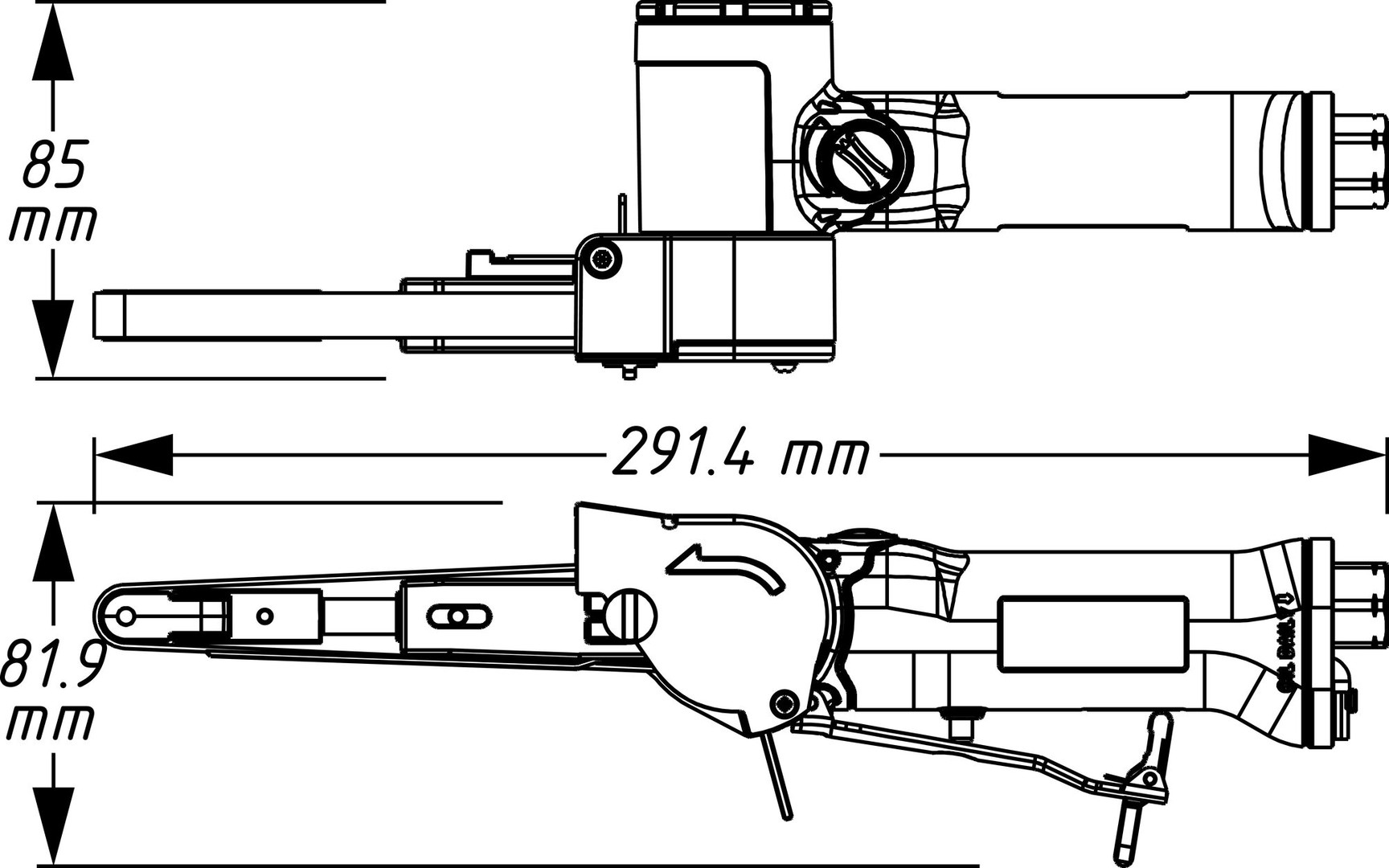 Druckluft-Bandfeile 10 x 330 mm 9033N-4 HAZET