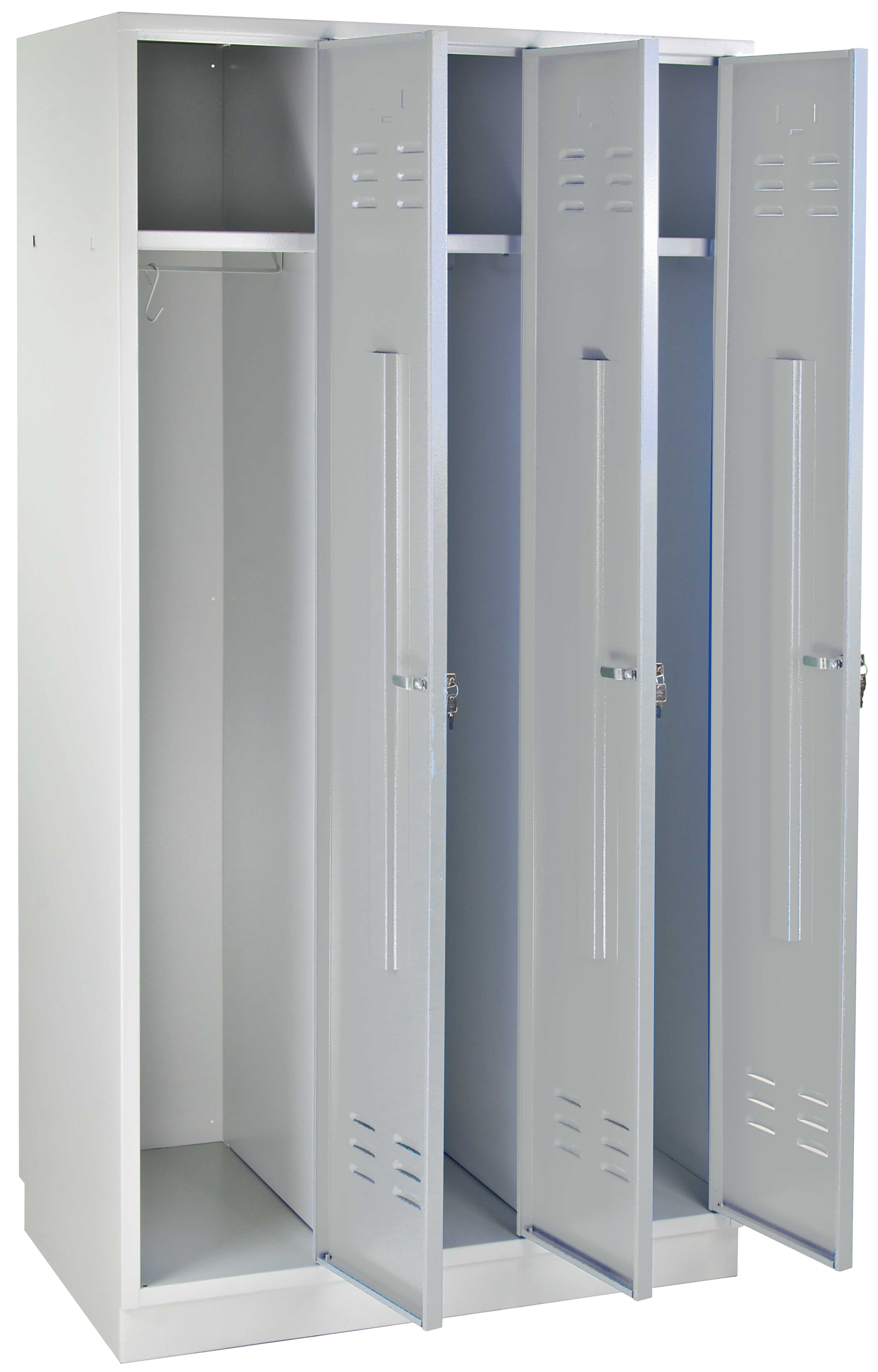Gerderobenschrank 3-türig lichtgrau (RAL 7035) METEC regular (Spinde) 40911
