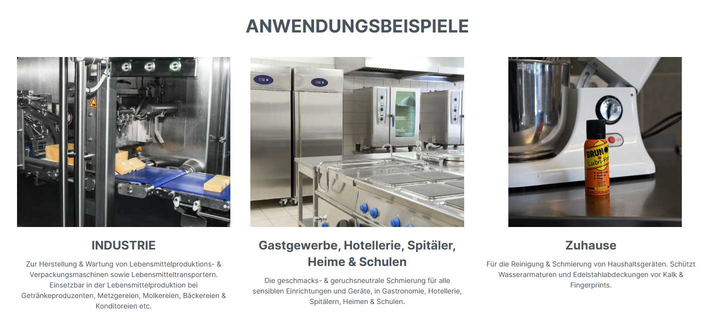 Rostlöser für den Lebensmittelbereicht NSF-H1 120 ml BRUNOX Lubri-Food Anwendungsbeispiele