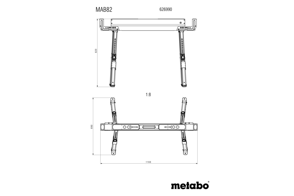 Arbeitsbock-SET MAB 82 METABO 626990000