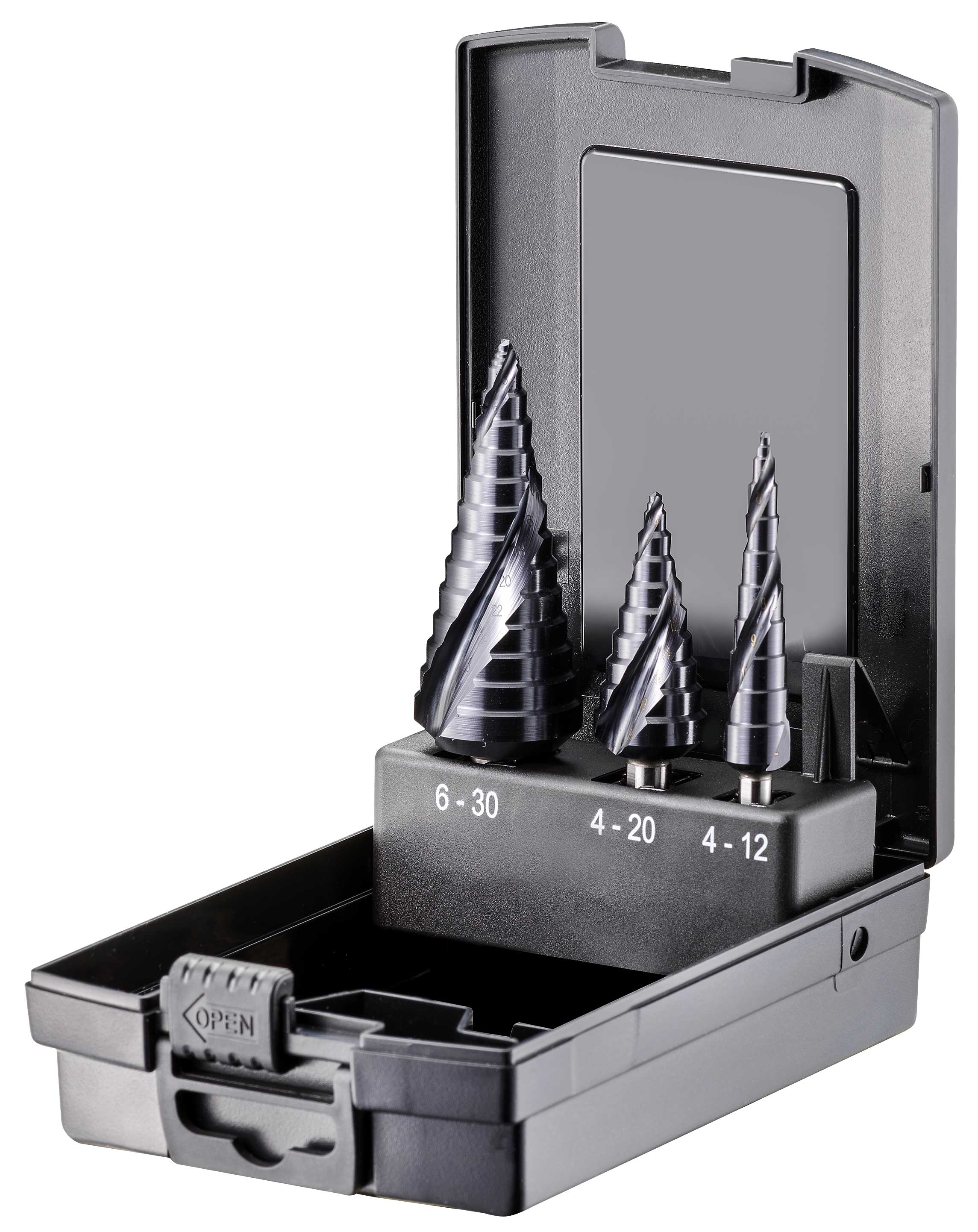 Stufenbohrer-Set HSS mit TiAlN-Stufenspitze FT70010